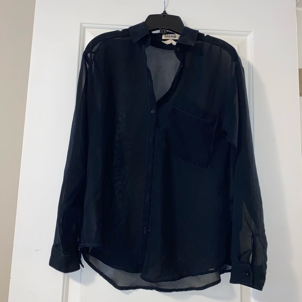 Garage Black Men's Casual Button Down Shirt